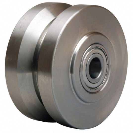 GRAINGER APPROVED V-Groove Track Wheel, 4 in Wheel Dia., 850 lb Load ...