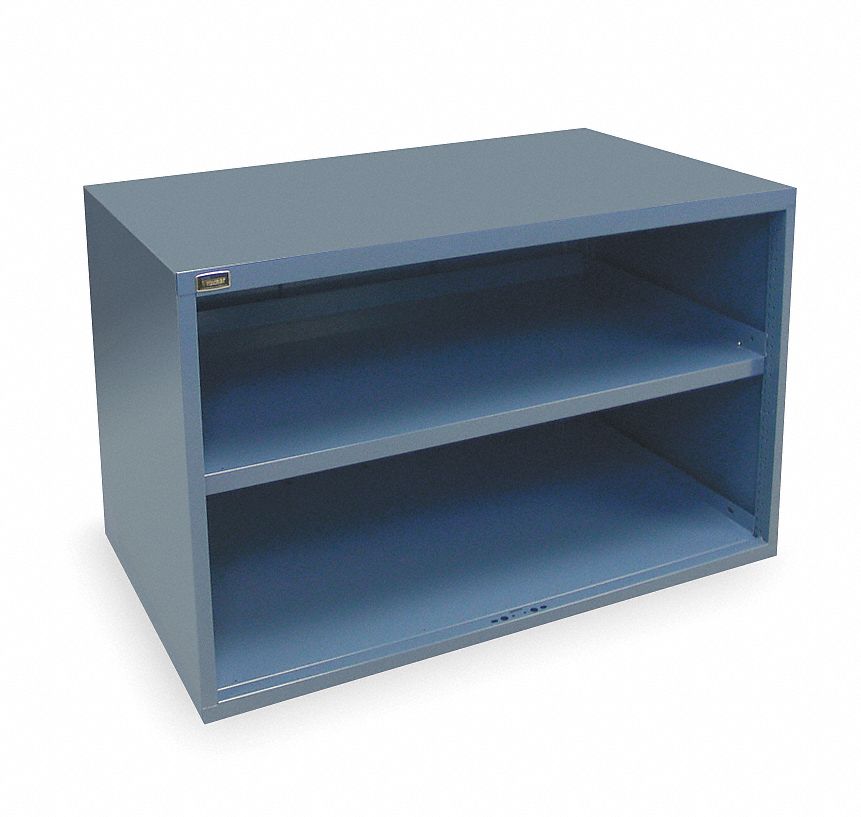 OVERHEAD CABINET, 45 IN X 27¾ IN X 31 IN, 2 FIXED SHELVES, DARK BLUE, ASSEMBLED, BLUE