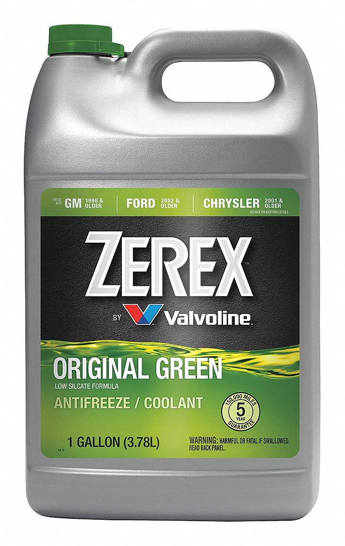 ZEREX Antifreeze Coolant: Concentrated, 1 gal Container Size, Green, IAT,  Ethylene Glycol, Original