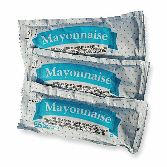Mayonnaise Packets: 0.32 oz, 200 PK