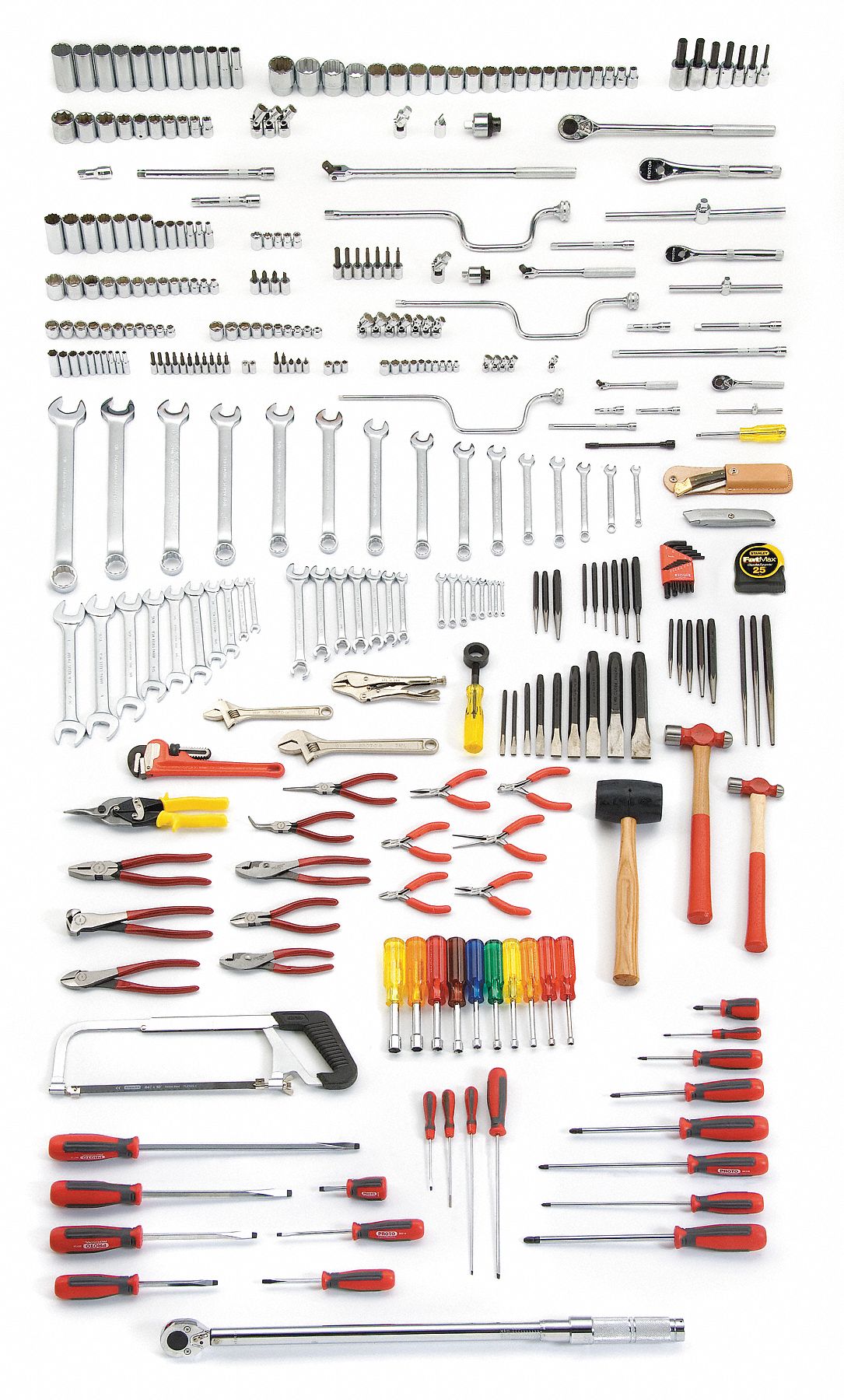 PROTO, 334 Total Pcs, SAE, Master Tool Set 1UDX3JCS0334MAS Grainger