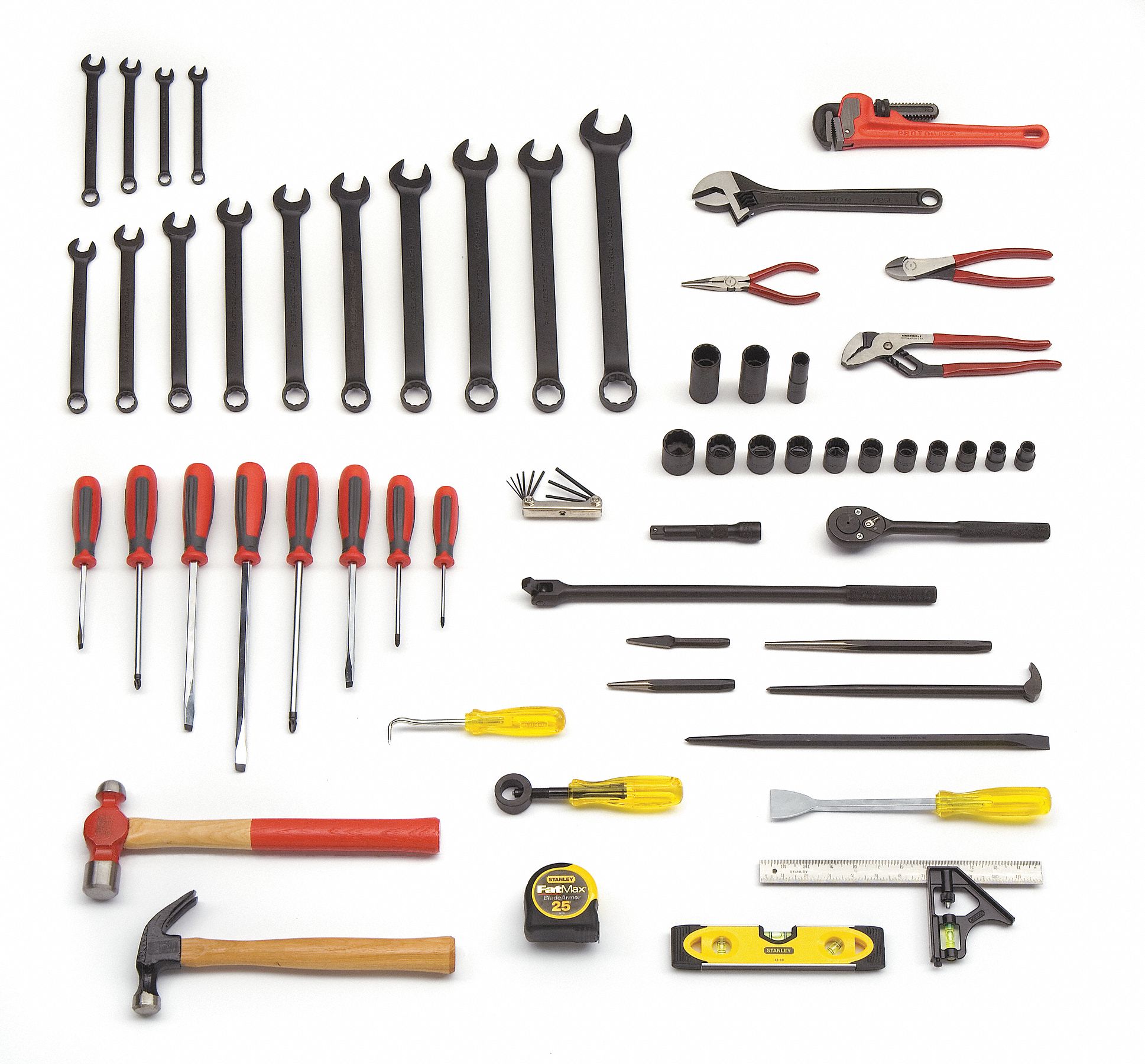 PROTO Railroad Tool Set 67 Pieces, SAE 1UDX8JTS0067RR Grainger