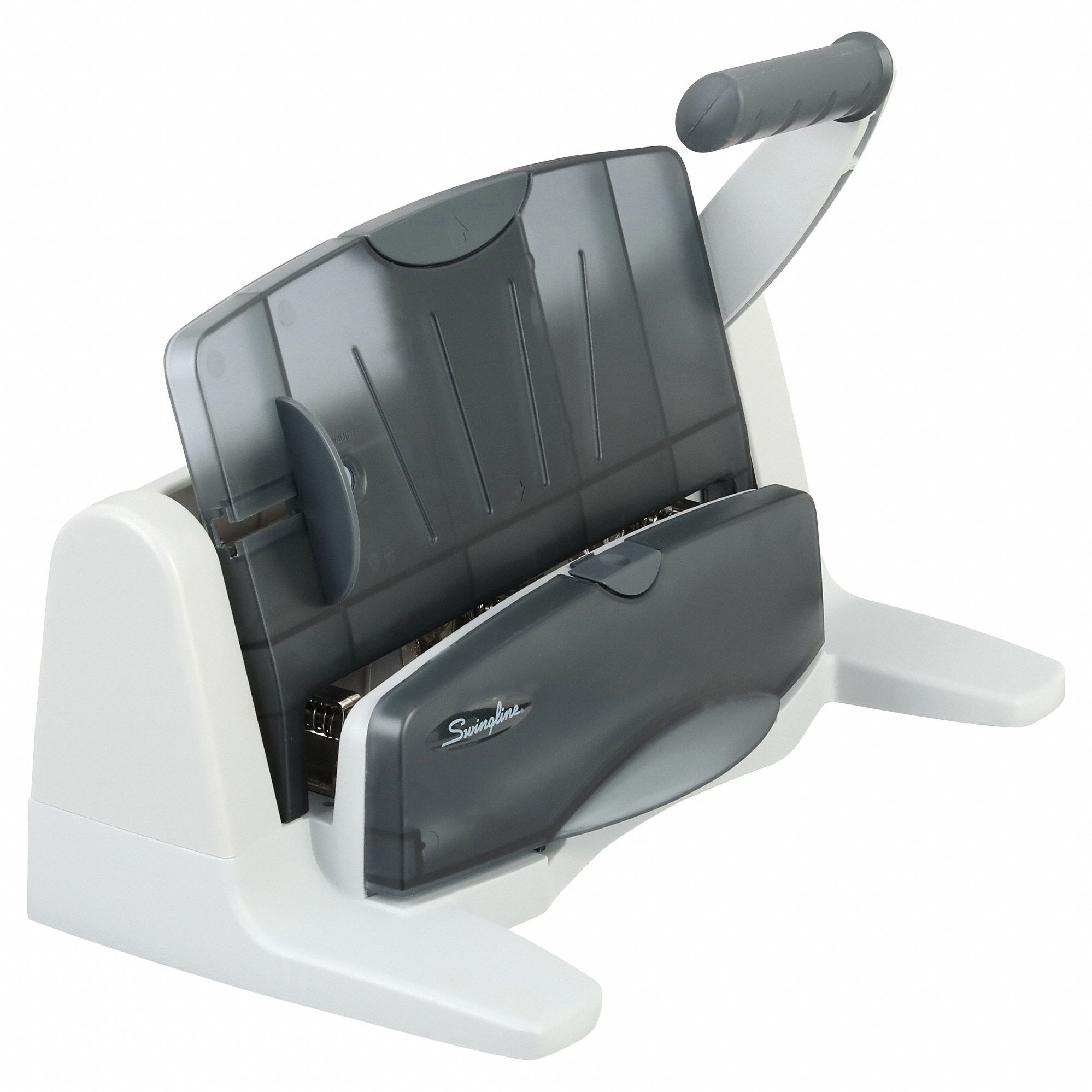 Manual Paper Hole Punch: 40 Sheet Capacity, 3 Holes Punched, Hole Dia 9/32 in, Metal