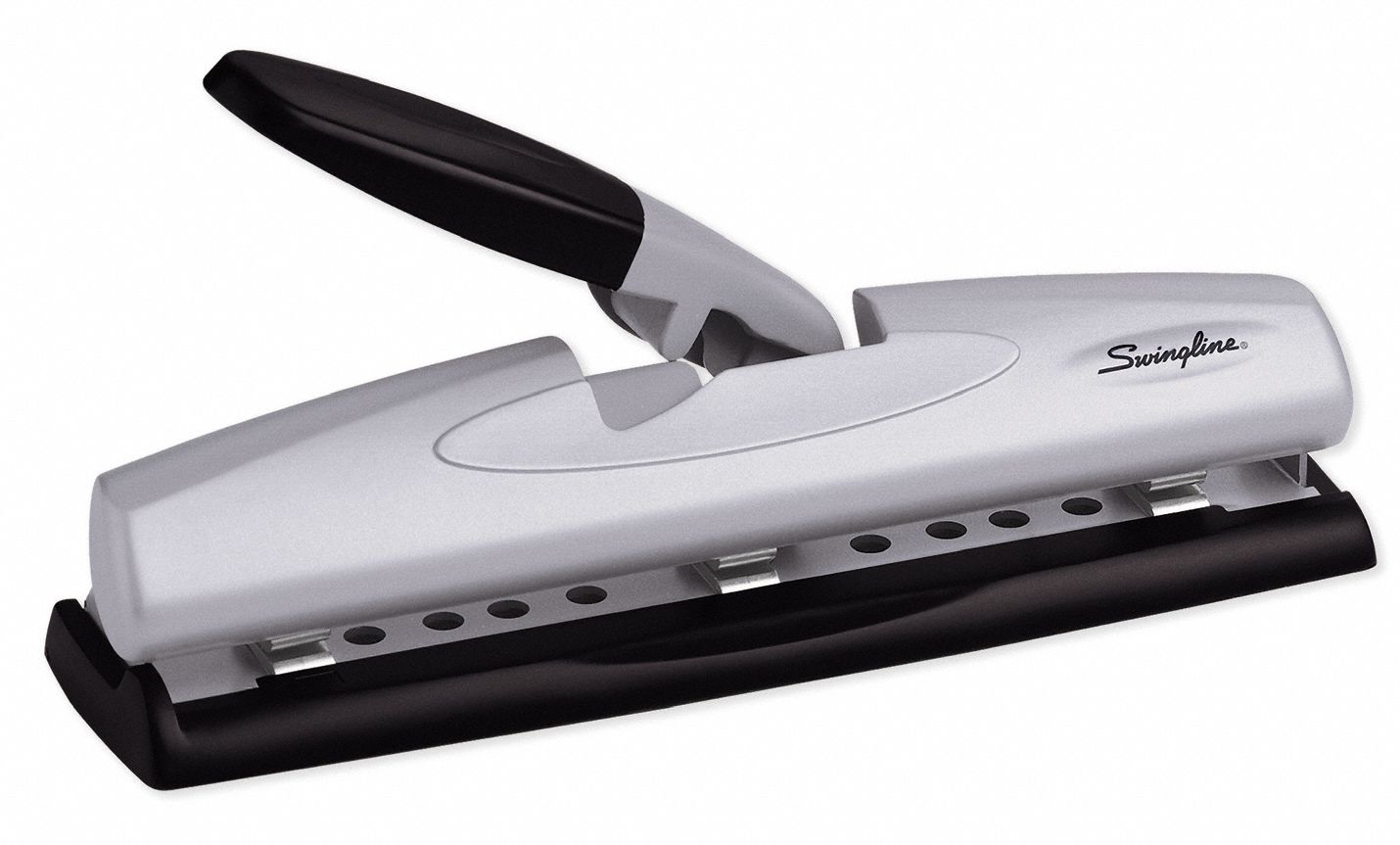 SWINGLINE Three Hole Paper Punch 12 Sheet Capacity Metal 9 32 In   1UEB7 1