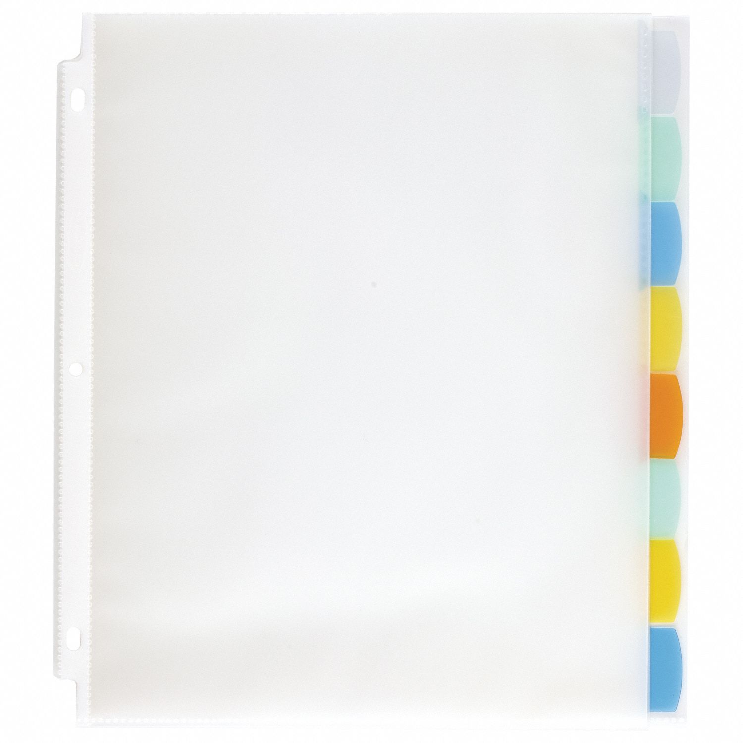 WILSON JONES Sheet Protector Set View Tabs, Clear, 8 Tabs, 9 3/8 in Wd