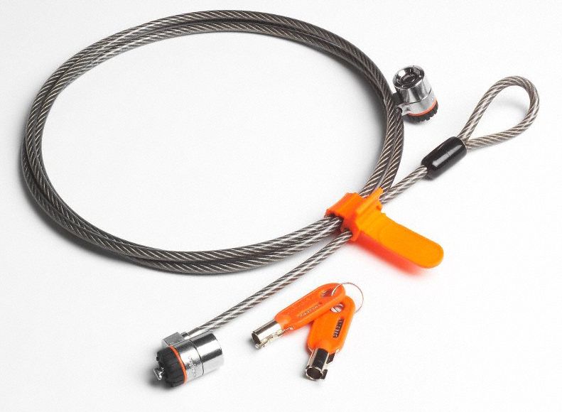 KENSINGTON Computer Cable Locks, 7 1/4 ft Cable Length, Steel, 1/5 in