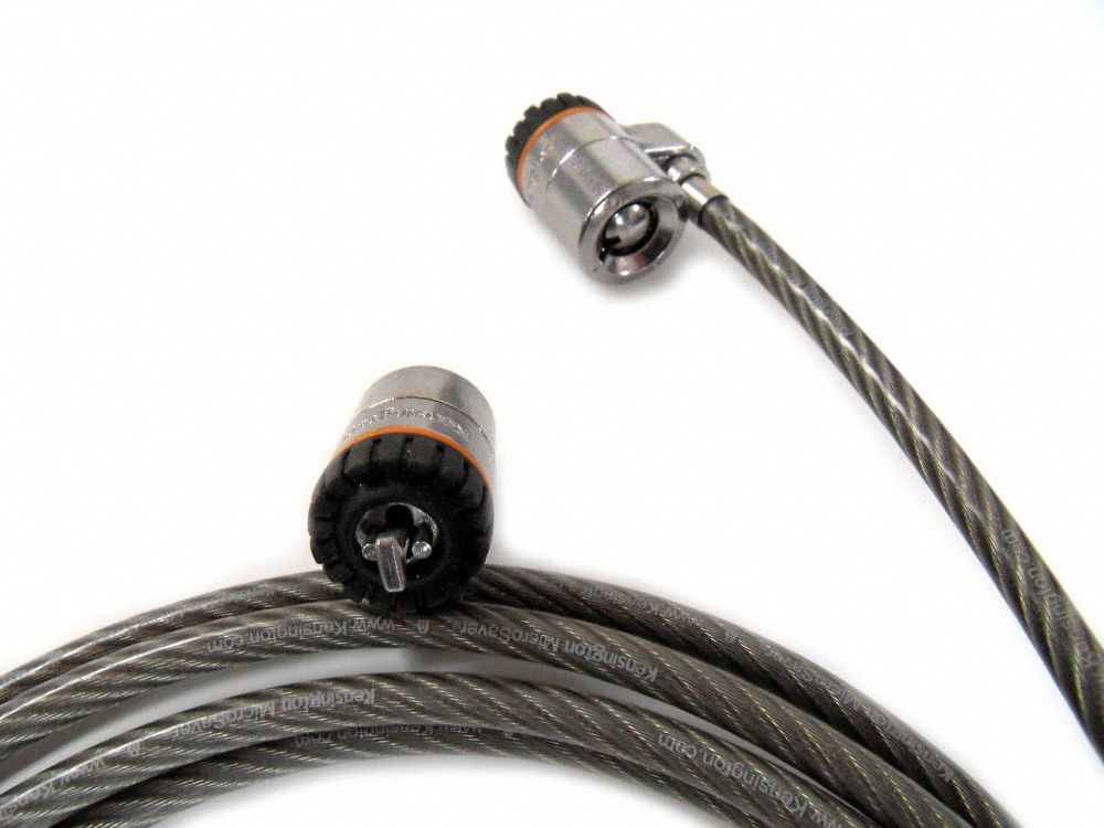 KENSINGTON Computer Cable Locks, 7 1/4 ft Cable Length, Steel, 1/5 in