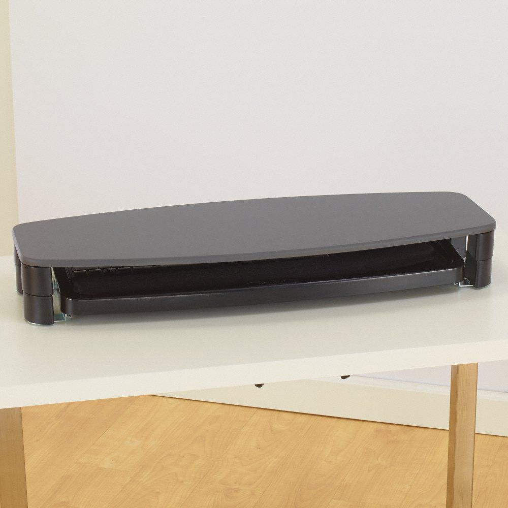 KENSINGTON Over Desk Keyboard Drawer 3 3/32 in Ht, 31 in Lg, 13 23/32 in Wd, Track, Black