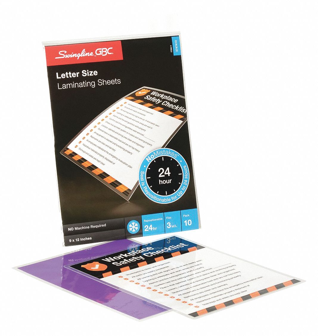 GBC Laminating Sheets, 12x9in, PK10 1UEN23747410C Grainger