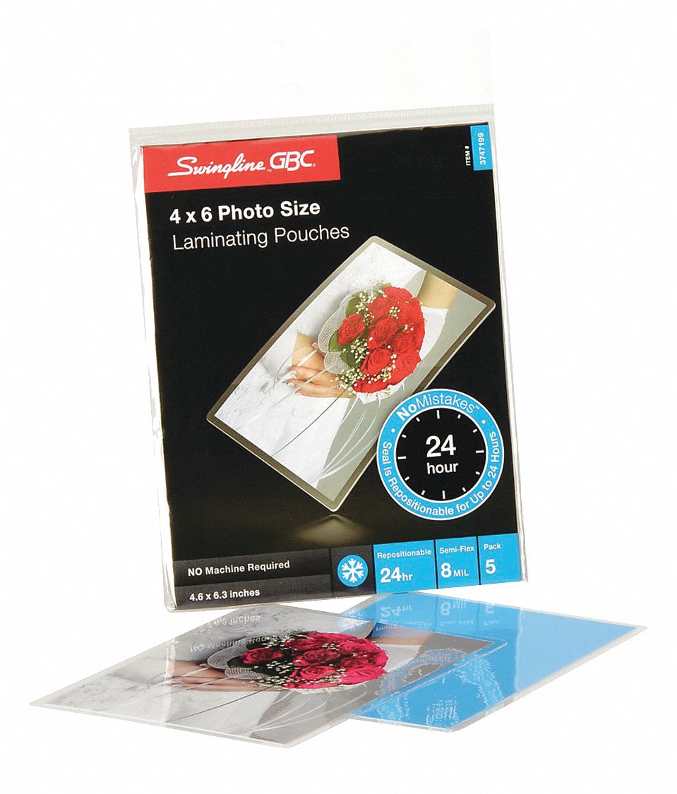 GBC Laminating Pouches, 63/16x439/64in, PK5 1UEN33747199C Grainger