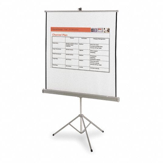 Quartet Portable Tripod Projection Screen, 60 x 60, White Matte