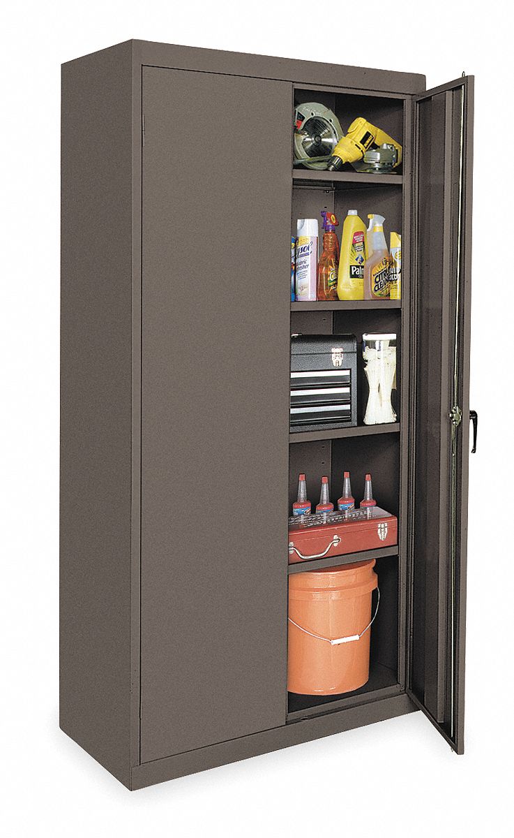 APPROVED VENDOR Storage Cabinet: 36 in x 24 in x 72 in, 4 Shelves, Swing  Handle & Keyed, 24 ga Panel