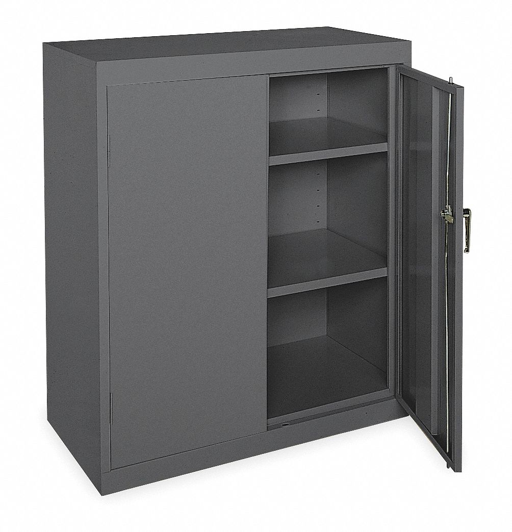 Counter Height Storage Cabinet, Gray