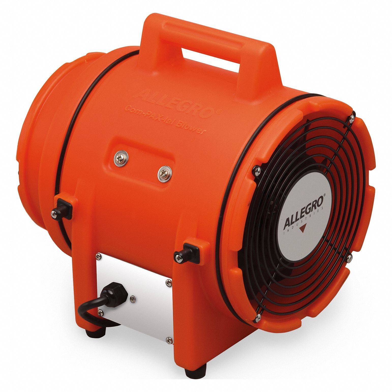 CONFINED SPACE FAN, 12 V DC, 8 IN DUCT DIAMETER, &frac14; HORSEPOWER, 816 CFM MAXIMUM FLOW IN FREE AIR, ORANGE