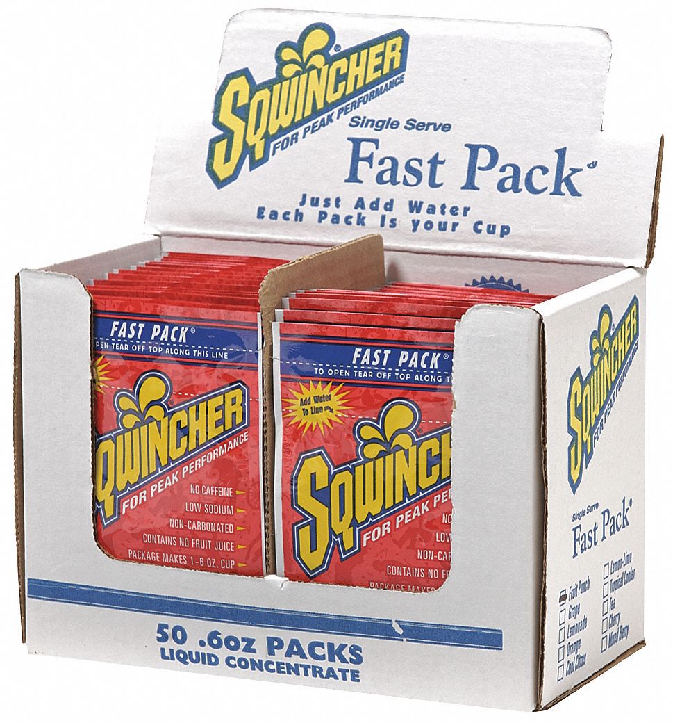 Sports Drink Mix: Fruit Punch, Single-Serve, 0.6 fl oz Concentrate Per Pack, 50 PK