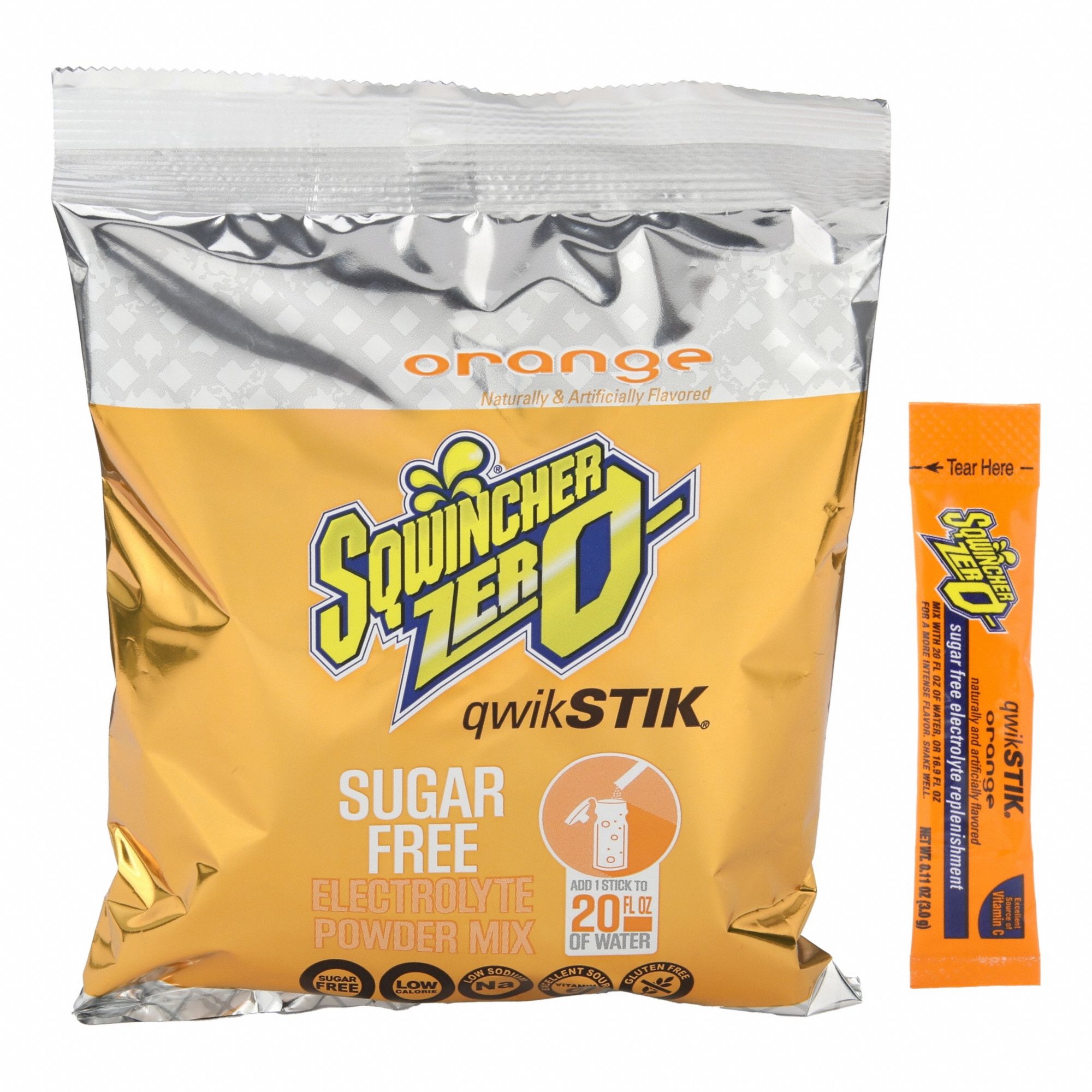 Sports Drink Mix: Orange, Single-Serve, 20 oz Concentrate Per Pack, Sugar-Free, 50 PK