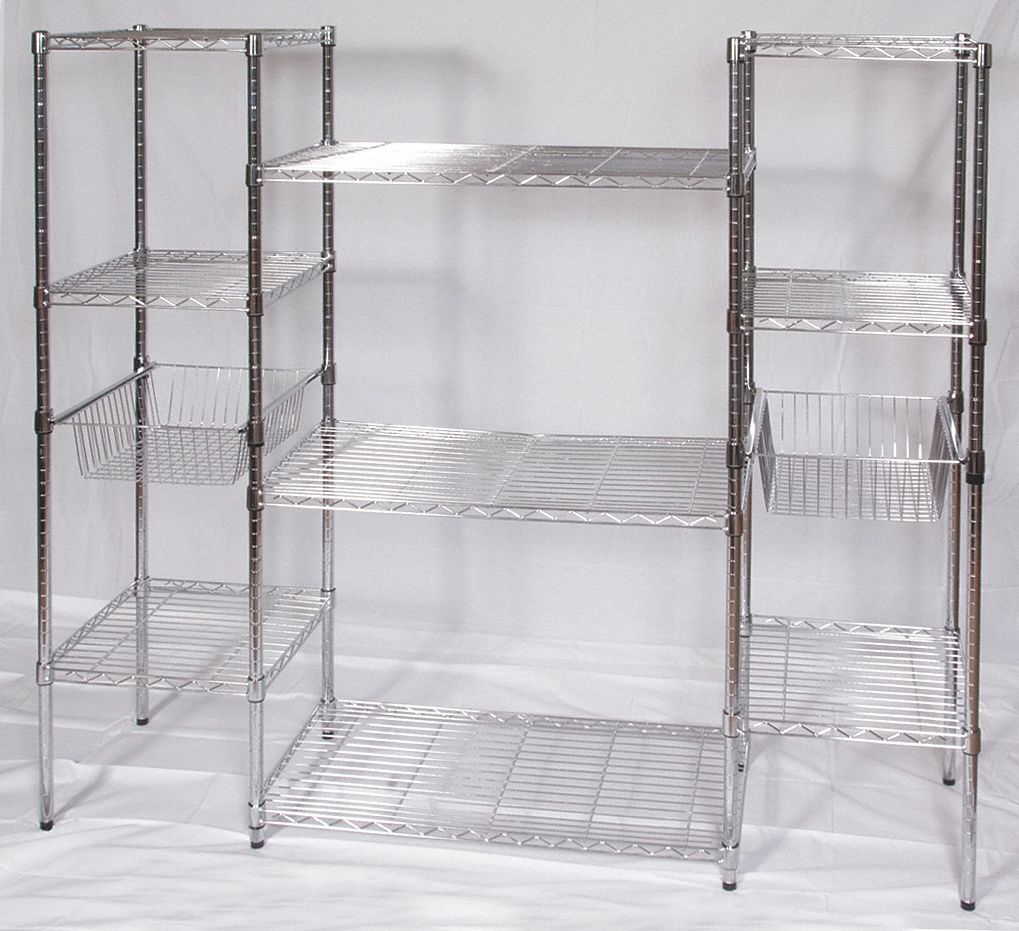 Grainger Approved Wire Shelving Unit, Wire Shelving Table