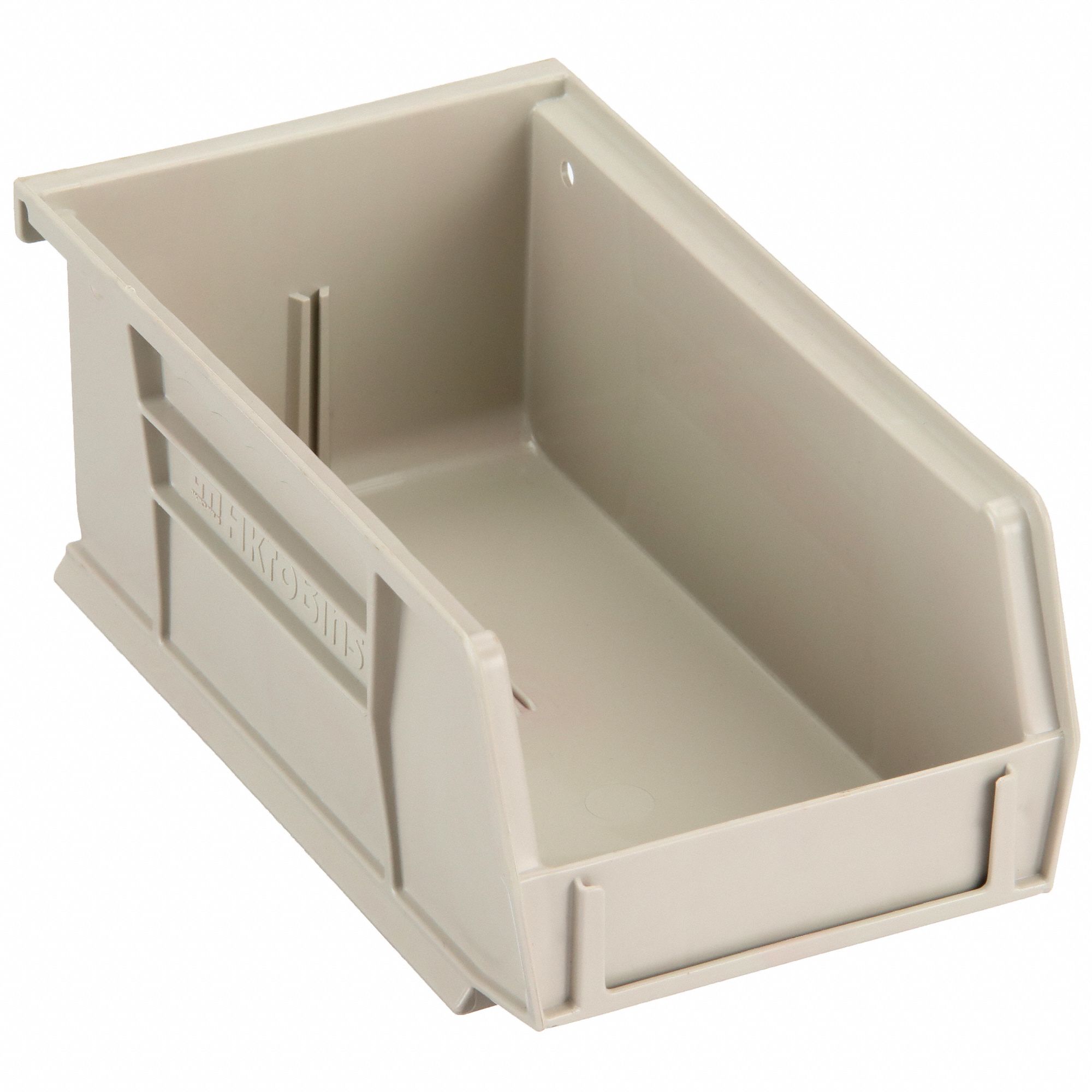 HANG AND STACK BIN, 4⅛ IN X 7⅜ IN X 3 IN, BEIGE, LABEL HOLDERS, 10 LB LOAD CAPACITY