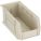HANG AND STACK BIN, 5½ IN X 10⅞ IN X 5 IN, BEIGE, LABEL HOLDERS, 30 LB LOAD CAPACITY