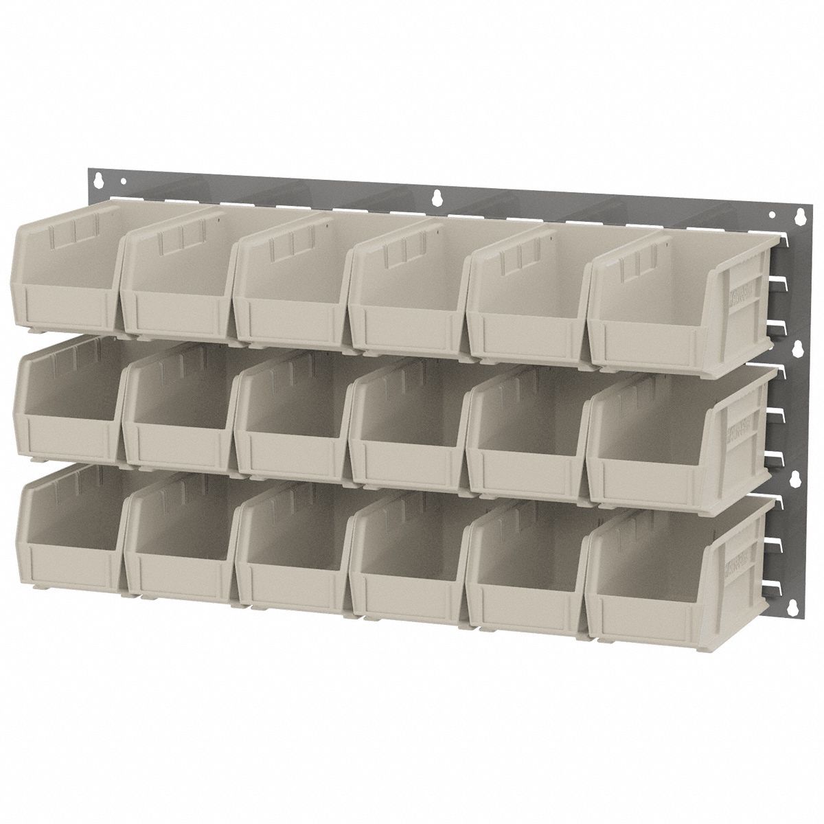 AKROMILS Hang and Stack Bin 5 1/2 in x 10 7/8 in x 5 in, Stone, Label