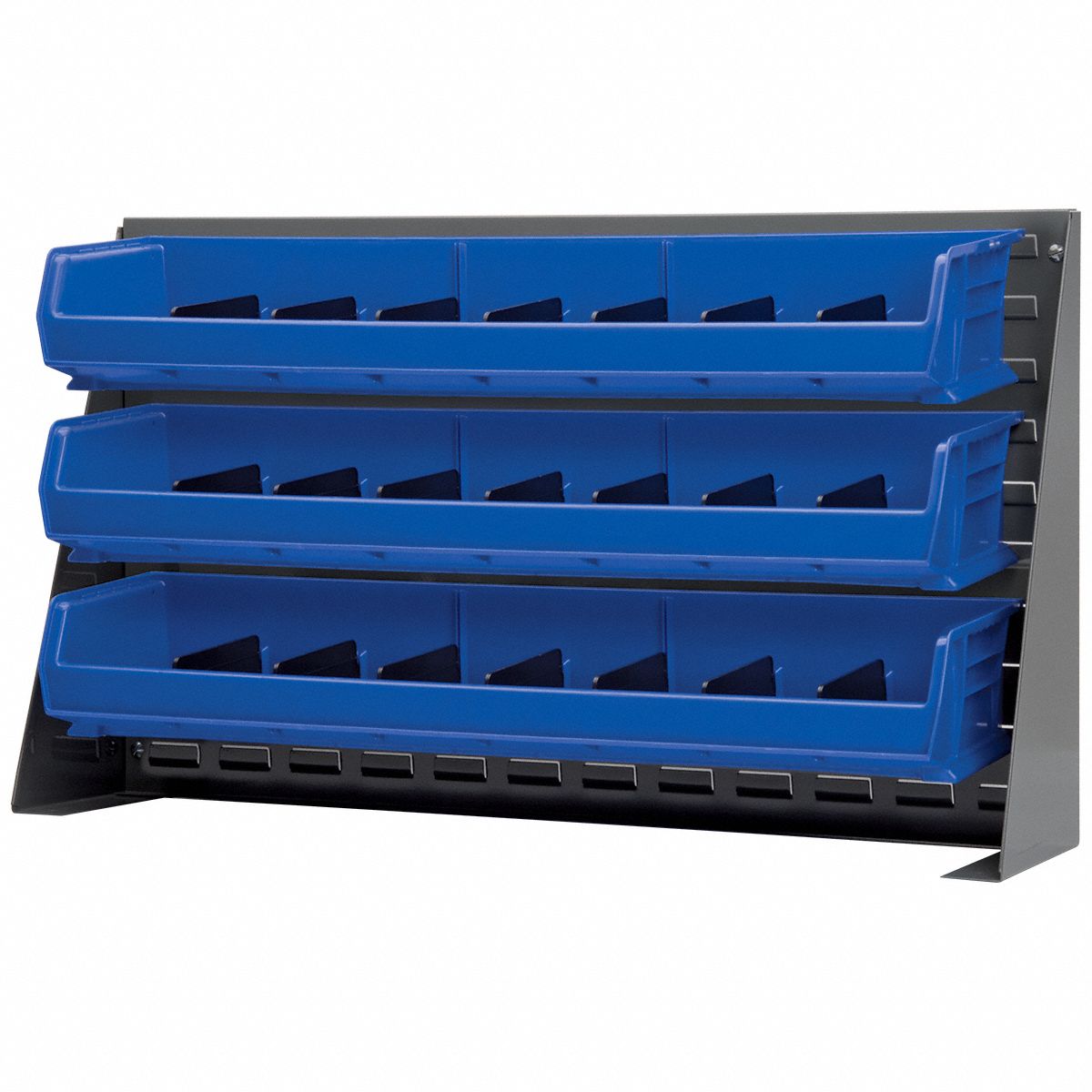 AKROMILS Hang and Stack Bin 33 in x 8 5/8 in x 6 in, Blue, Label