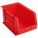 HANG AND STACK BIN, 11 IN X 18 IN X 10 IN, RED, LABEL HOLDERS, 60 LB LOAD CAPACITY