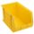 HANG AND STACK BIN, 11 IN X 18 IN X 10 IN, YELLOW, LABEL HOLDERS, 60 LB LOAD CAPACITY