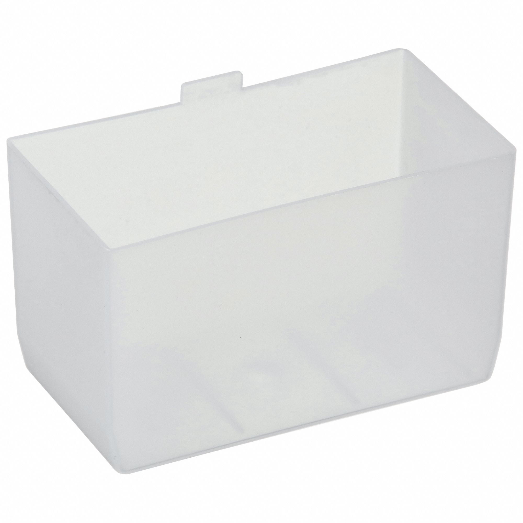 BIN CUPS, 2¾ IN X 5 IN X 3 IN, CLEAR, POLYMER, 2 LB LOAD CAPACITY
