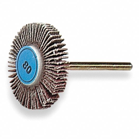 DREMEL Flap Wheel 3/16 in Wheel Dia, 3/16 in Wheel Thick, Emery