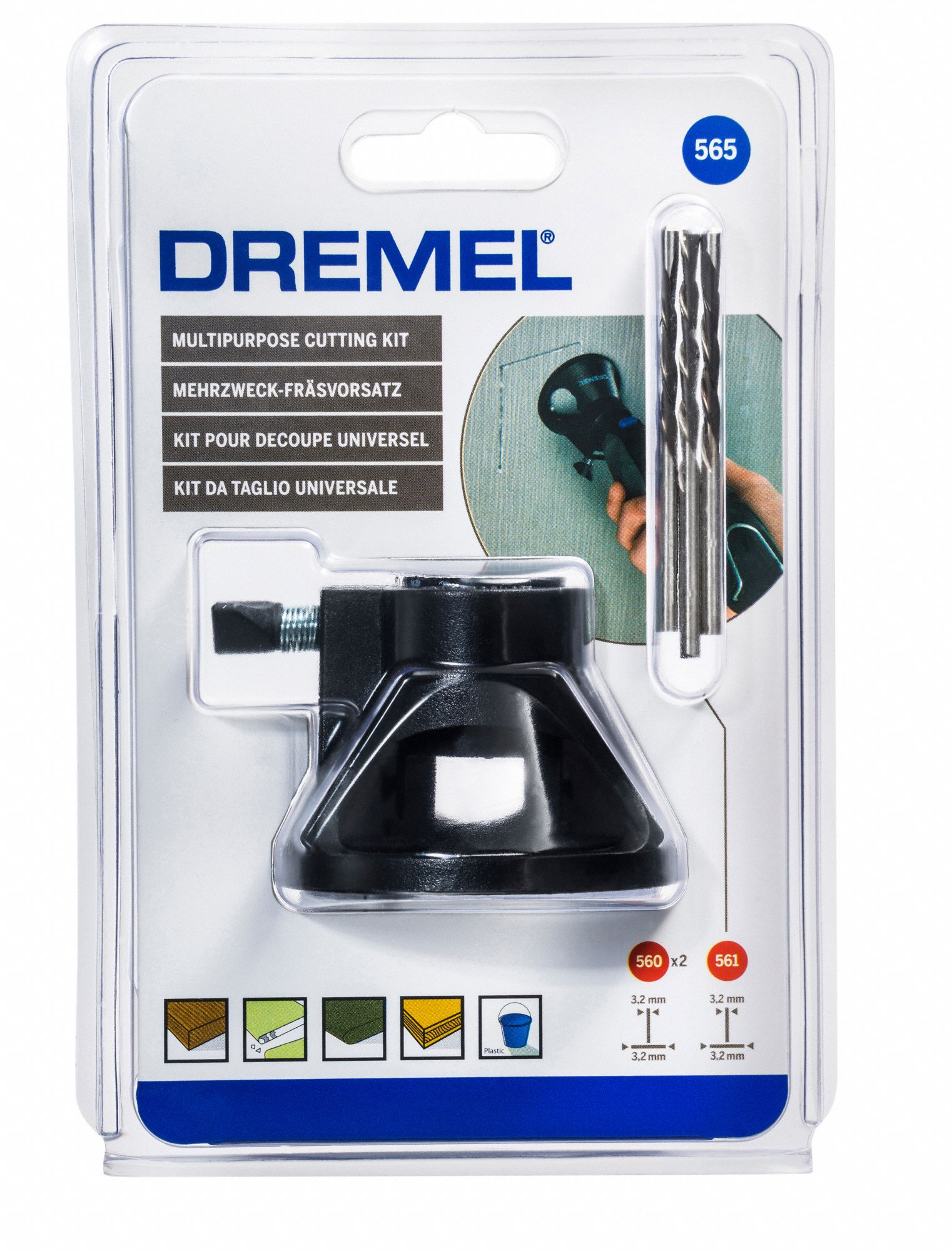 DREMEL Drywall Cutting Attachment Set 3 Pieces, Case Included, 1/8 in