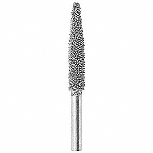 CARVING BIT, MOUNTED, TUNGSTEN CARBIDE, SMALL TAPER, ¾X¼ IN, ⅛ IN SHANK, ¼ IN BURR