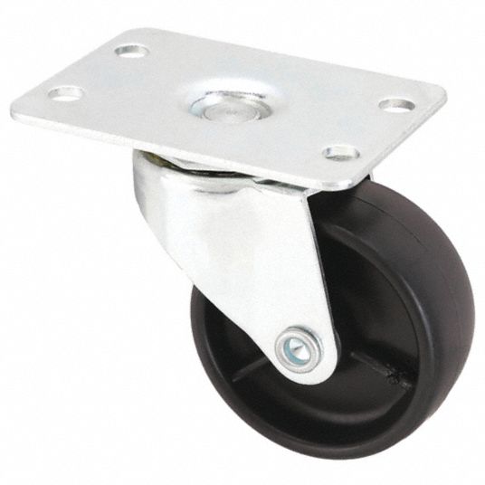 2 in Wheel Dia., 100 lb, Standard Plate Caster - 1UHP6|1UHP6 - Grainger