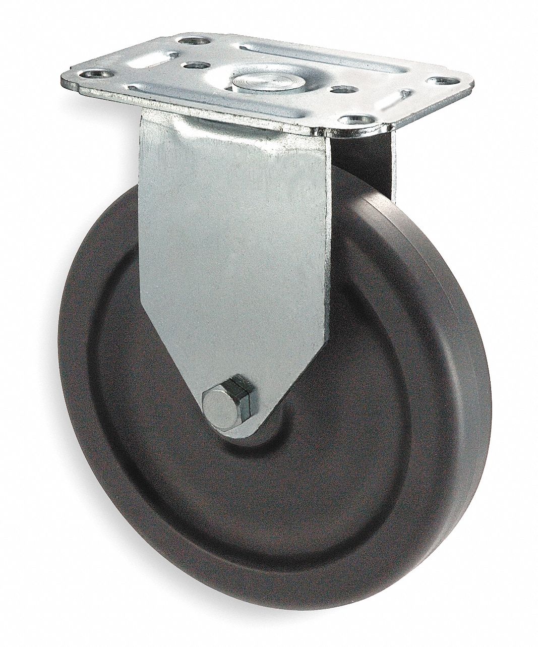 GRAINGER APPROVED Standard Plate Caster, Rigid, Polyolefin, 140 lb, 4