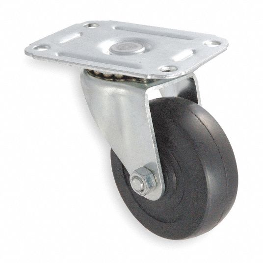 3 in Wheel Dia., 100 lb, Standard Plate Caster - 1UHT5|1UHT5 - Grainger