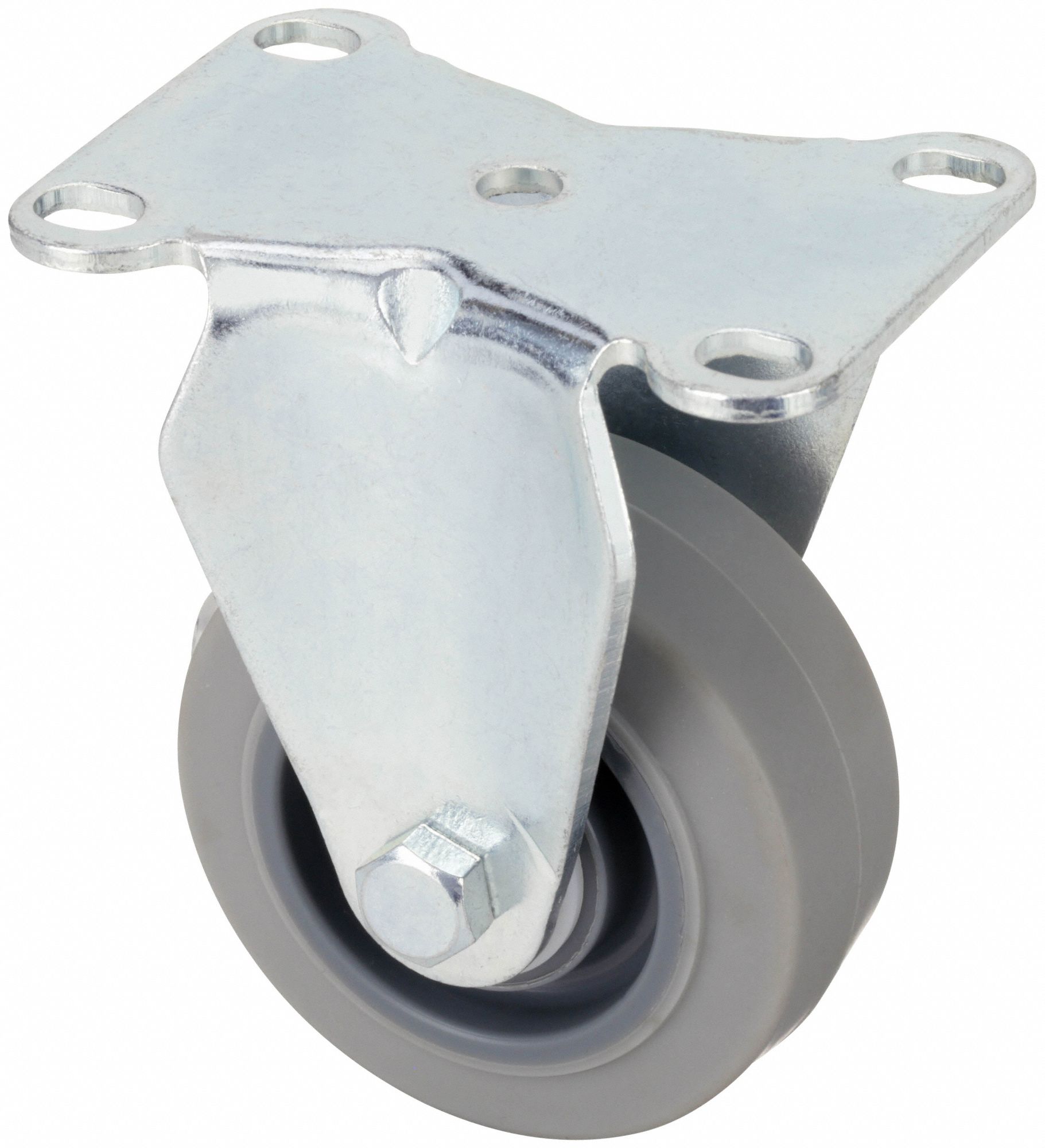 STANDARD PLATE CASTER, 3 IN WHEEL DIAMETER, 200 LB, 4¼ IN MOUNTING H, RIGID CASTER