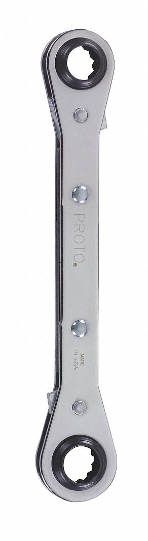 BOX END WRENCH, CHROME, 15 MM/17 MM HEAD SIZE, 8 IN OVERALL L, STANDARD, 0 °  HEAD OFFSET ANGLE