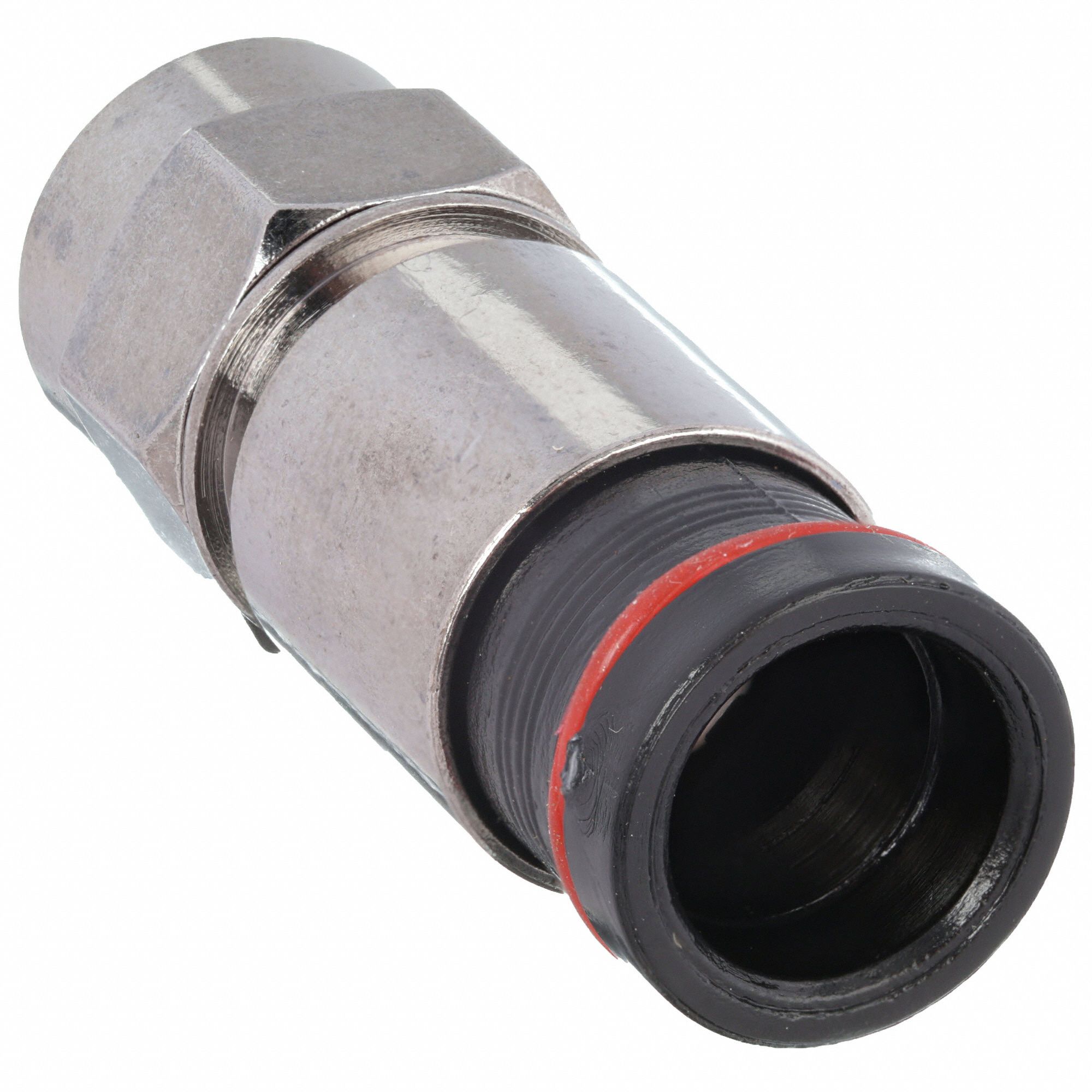 POWER FIRST Coaxial Connector, FType Male, RG6, Silver, 0 to 1 GHz