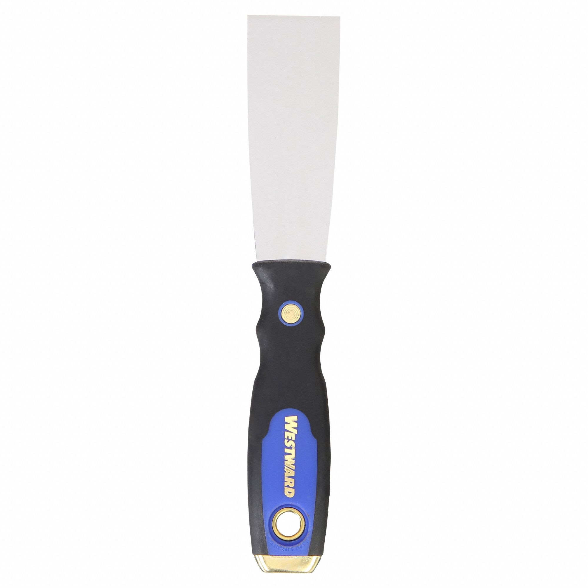 PUTTY KNIFE, CARBON STEEL BLADE, PLASTIC HANDLE/RUBBER/STEEL, TAPERED BLADE SHAPE