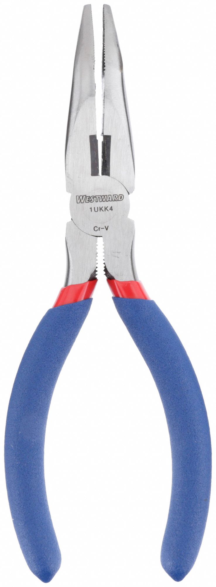 BENT LONG NOSE PLIER,6-1/2" L,SERRATED