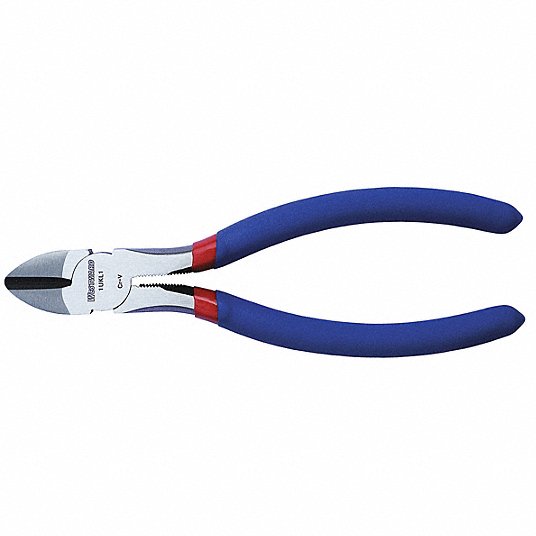 Diagonal Cutting Plier: Std, Straight, Narrow, 7/8 in Jaw Lg, 3/8 in Jaw  Wd, 6 in Overall Lg