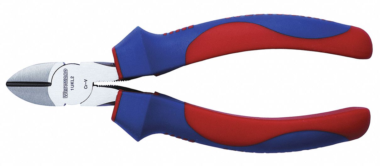 DIAGONAL CUTTING PLIER, FLUSH, STRAIGHT, NARROW, ⅞ IN JAW L, ⅜ IN JAW W, 6 IN OVERALL L