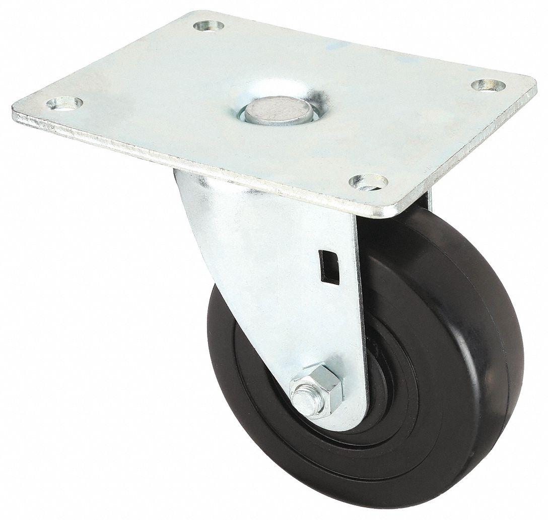 Standard Plate Caster, Swivel, 300 lb.