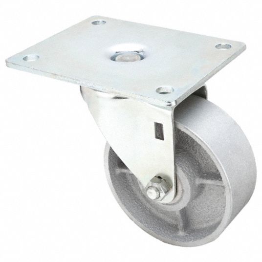 4 in Wheel Dia., 450 lb, Standard Plate Caster - 1UKW9|1UKW9 - Grainger