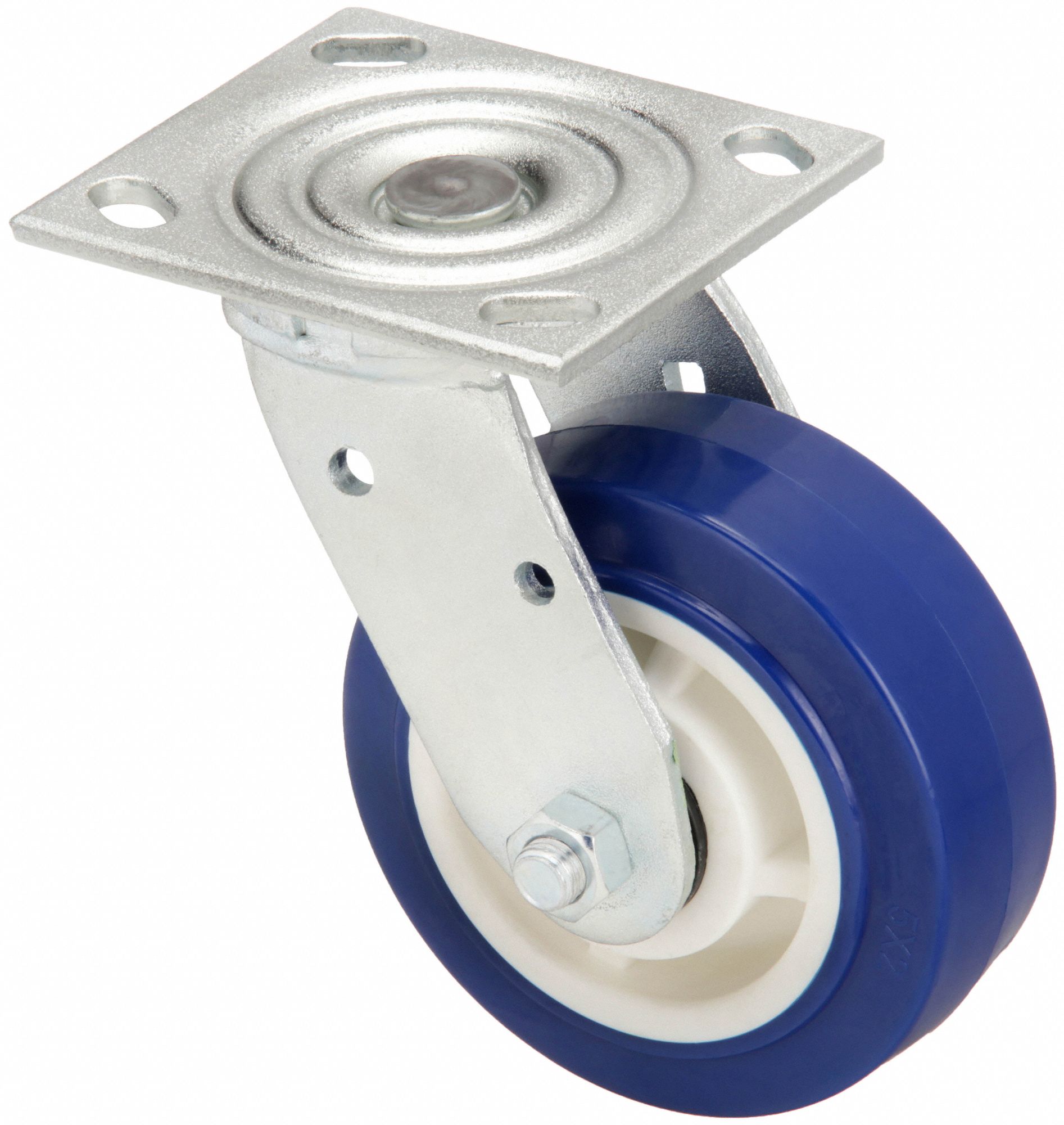 NSF-LISTED SANITARY PLATE CASTER, 5 IN WHEEL DIAMETER, 750 LB, 6½ IN MOUNTING H