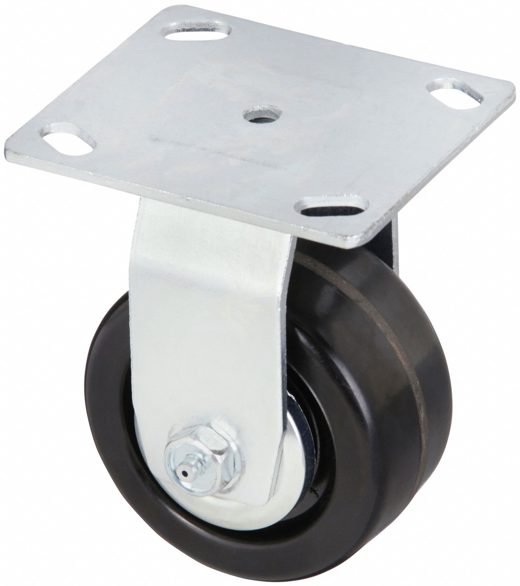 DEBRIS-RESISTANT STANDARD PLATE CASTER, 6 IN WHEEL DIA, 1200 LB, RIGID CASTER, HARD