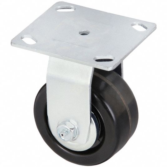 6 in Wheel Dia., 1200 lb, Debris-Resistant Standard Plate Caster ...