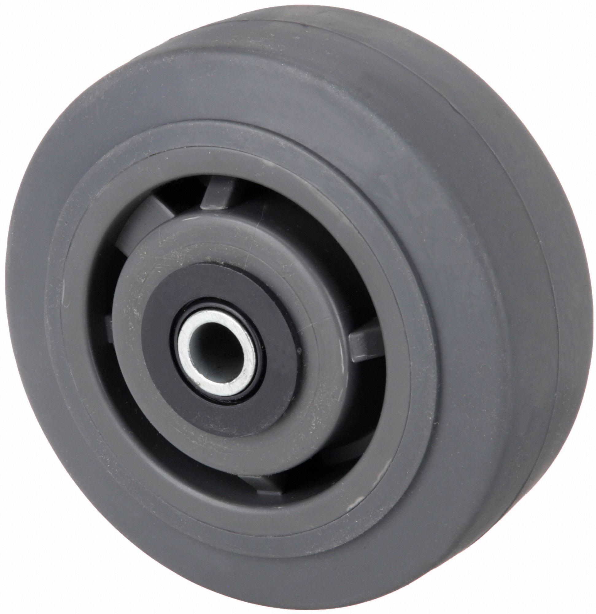 NONMARKING RUBBER TREAD ON PLASTIC CORE WHEEL, 5 IN WHEEL DIAMETER, 2 IN WHEEL W, STANDARD