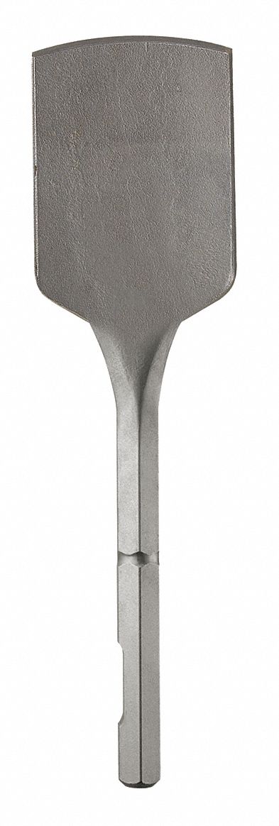 Breaker and Demolition Hammer Chisel: 5 in Head Wd, 19 in Overall Lg, 1 1/8 in Shank Dia