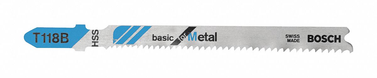 Jigsaw Blade: 11/14, 3 5/8 in Blade Lg, Bi-Metal, High Speed Steel, T Shank, 1 Pieces, 5 PK