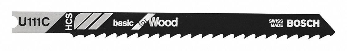 Jigsaw Blade: 8, 4 in Blade Lg, Bi-Metal, High Carbon Steel, U Shank, Wood, 1 Pieces, 5 PK